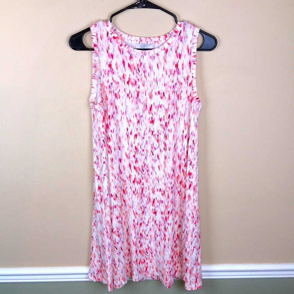 Loft Women’s Patterned Multi-Color Shift Tank Min… - image 1